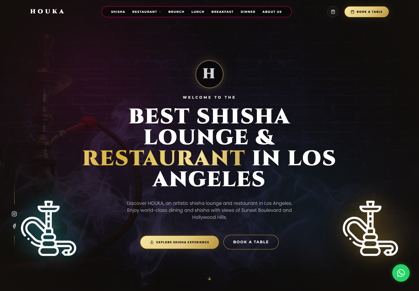 Houka Lounge 2 website template screenshot